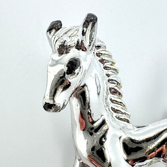 Horse Brooch Pin Silver Tone Vintage Running Design Approx. 1.5"x1" - Picture 4 of 8